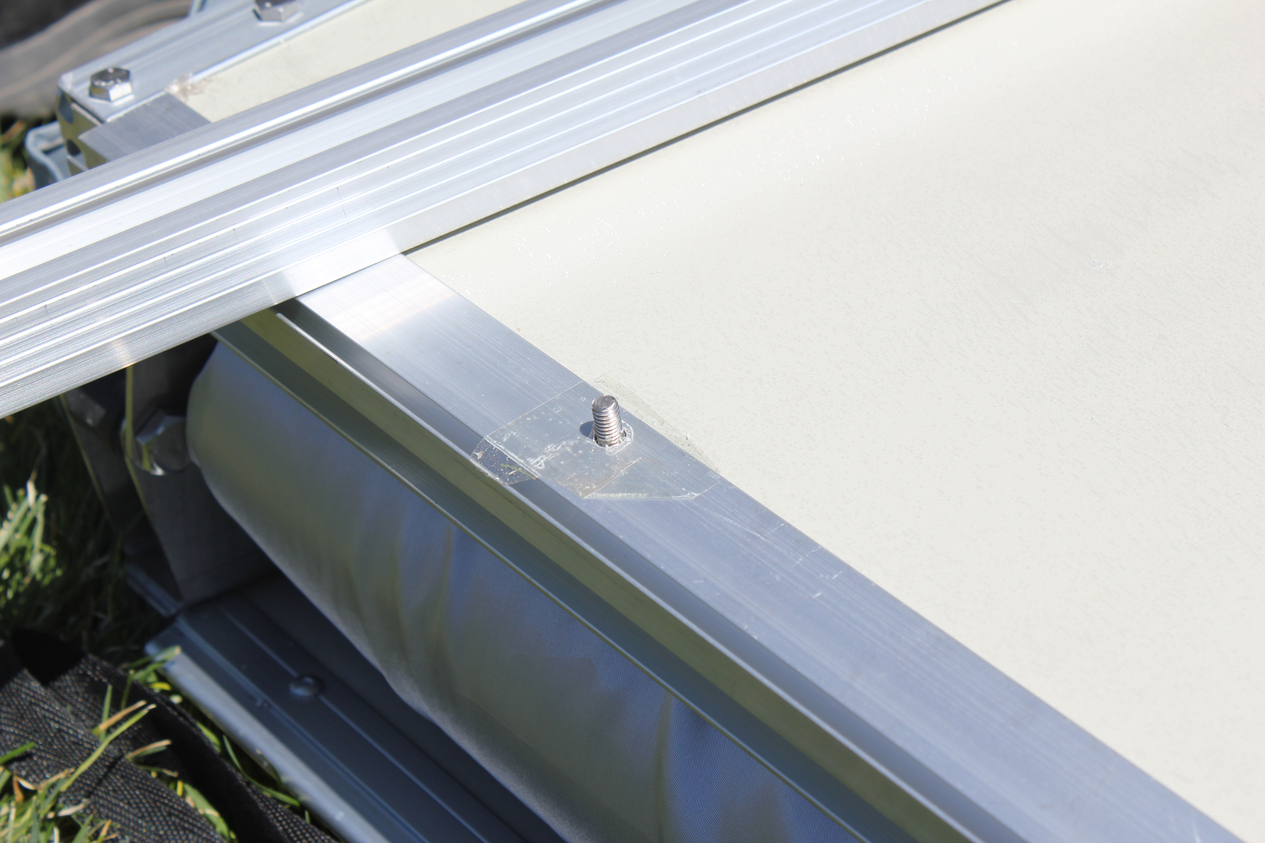 UTV tent installation of guide rails